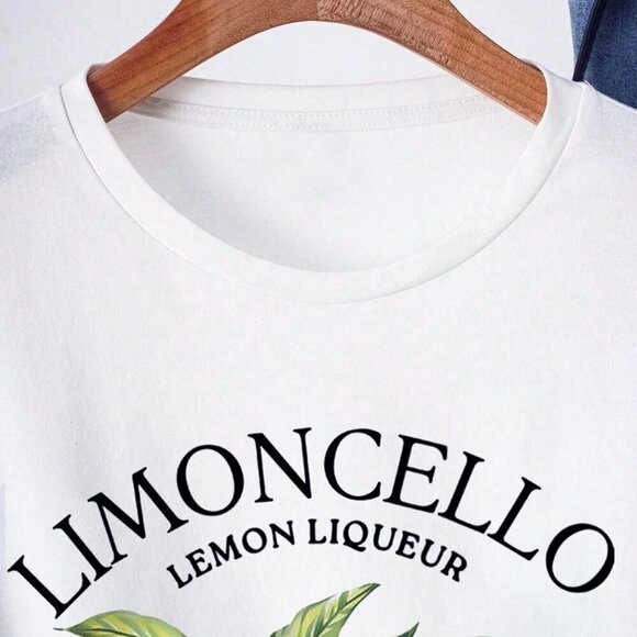 White Casual Women's Round Neck Short Sleeve T-Shirt - Picture 3 of 4